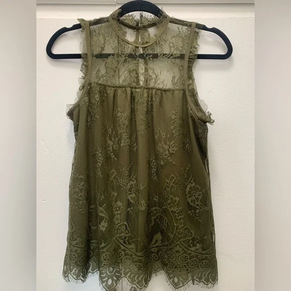 Xhilaration Tops | Xhilaration Womens Lace Top, Dark Green Size: Small | Color: Green | Size: S | Elizabethhv22'S Closet